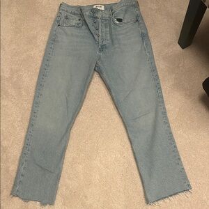 Agolde Light Blue Straight Leg Button-Fly Jeans